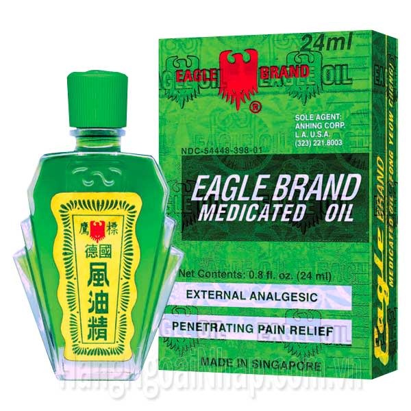 EAGLE DX EAGLE MEDICATED OIL 24ML *SINGLE #2033 - Dầu Xanh Hiệu Con Ó Singapore 24ml