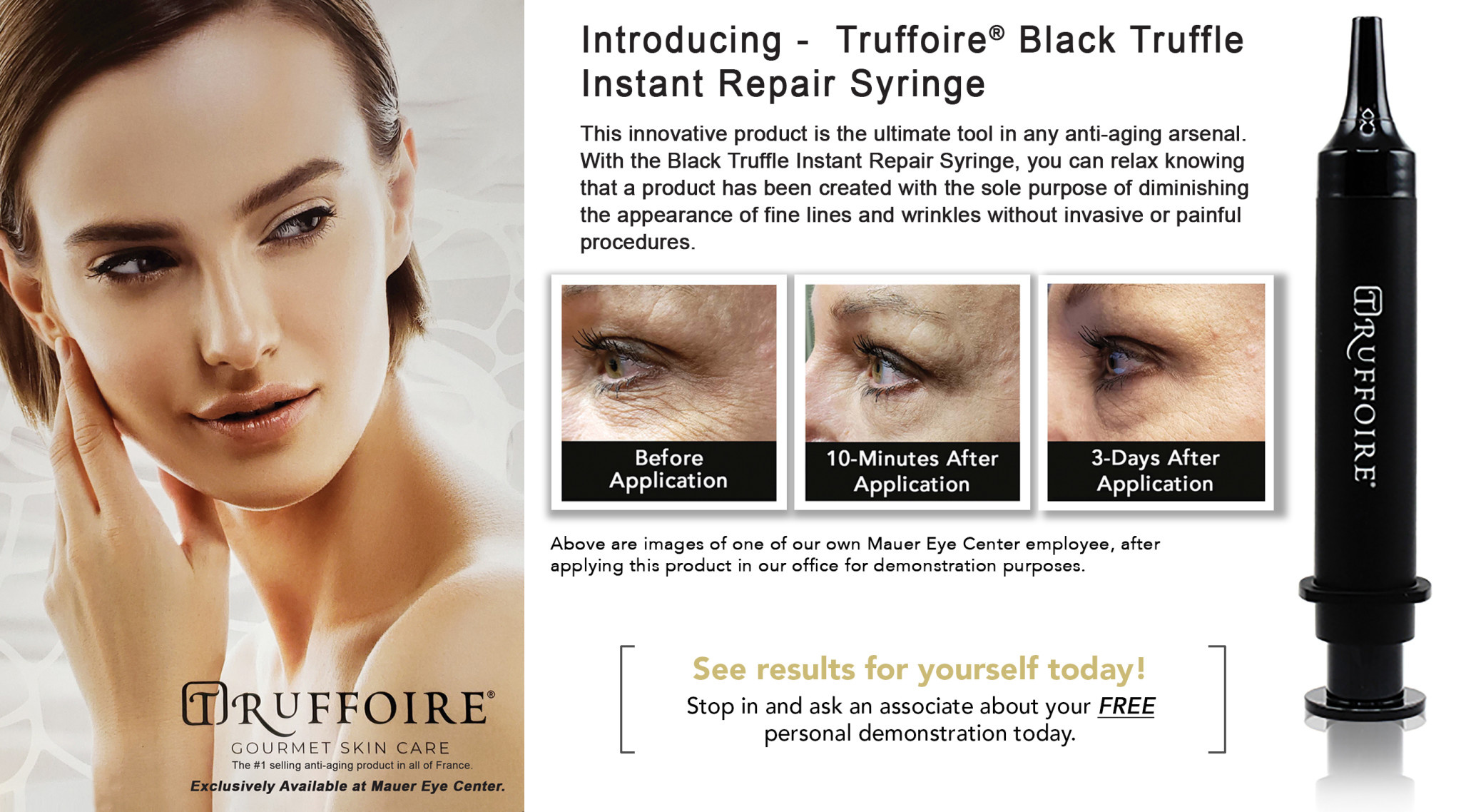 Black Truffle Instant Repair Syringe - Truffoire Gourmet Skincare