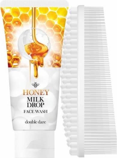 DOUBLE DARE HONEY MILK DROP FACE WASH W/ IM BUDDY 90G - SỮA RỬA MẶT MẬT ONG & SỮA DÊ KÈM CỌ MASSAGE HÀN QUỐC 90GM