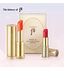 THE HISTORY OF WHOO WH GJH MI GLOW LIP BALM  ORANGE  SPECIAL SET - BỘ SON MÔI DƯỠNG ẨM, CĂNG MỊN WHOO GLOW - MÀU CAM  (TẶNG KÈM 1 THỎI SON MINI MÀU HỒNG)