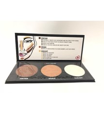 CITY COLOR CONTOUR EFFECTS PALETTE - F0005 - BẢNG PHẤN HIỆU CHỈNH ĐƯỜNG NÉT KHUÔN MẶT 3 MÀU (TRẮNG/NÂU LẠT/NÂU ĐẬM)