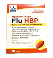 QC QC FLU HBP MAX STRENGTH TABLETS 20CT - THUỐC GIẢM CÚM DÀNH CHO BỆNH NHÂN CAO HUYẾT ÁP - 20 VIÊN
