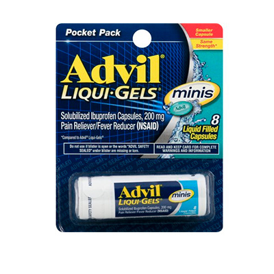 ADVIL LIQUID GELS POCKET PACK 8 CAPSULES