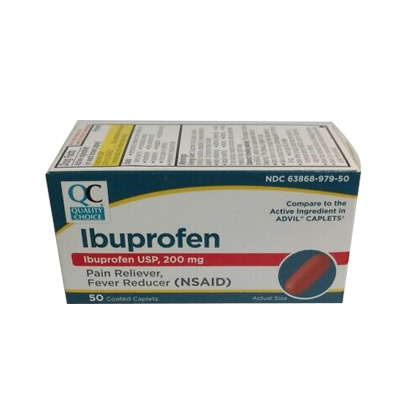 QC QC IBUPROFEN CAPLET 200MG 50CT