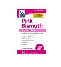 QC QC BISMUTH PINK CHEWABLE 262MG TABLET 30CT