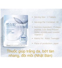 WHITENING PILLS LIGHTEN SPECKS & SMOOTH WRINKLES 60 TABLETS - THUỐC LÀM SÁNG VẾT SẬM MÀU, XÓA NẾP NHĂN, LÀM MỊN DA (NHẬT BẢN)