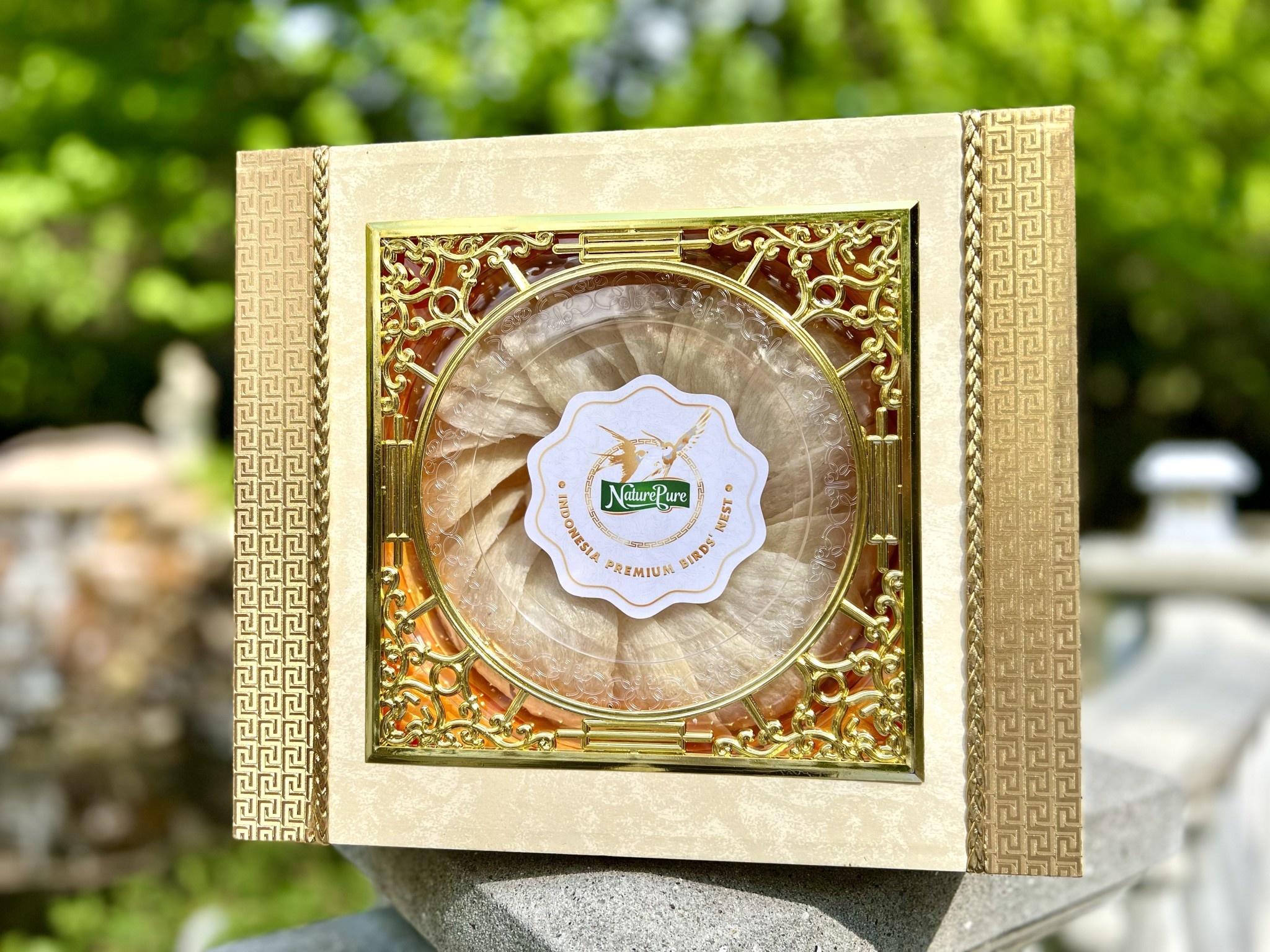 NATURE PURE NATURE PURE PREMIUM WHITE BIRDNEST 8OZ (225GRAMS) **GOLD BOX **  - TỔ YẾN TRẮNG INDONESIA THƯỢNG HẠNG