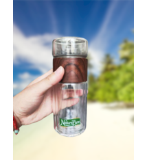 NATURE PURE NATURE PURE GLASS BOTTLE TEA INFUSER (WOOD)  -- BÌNH XUÂN NHAN THỦY TINH 2 TẦNG