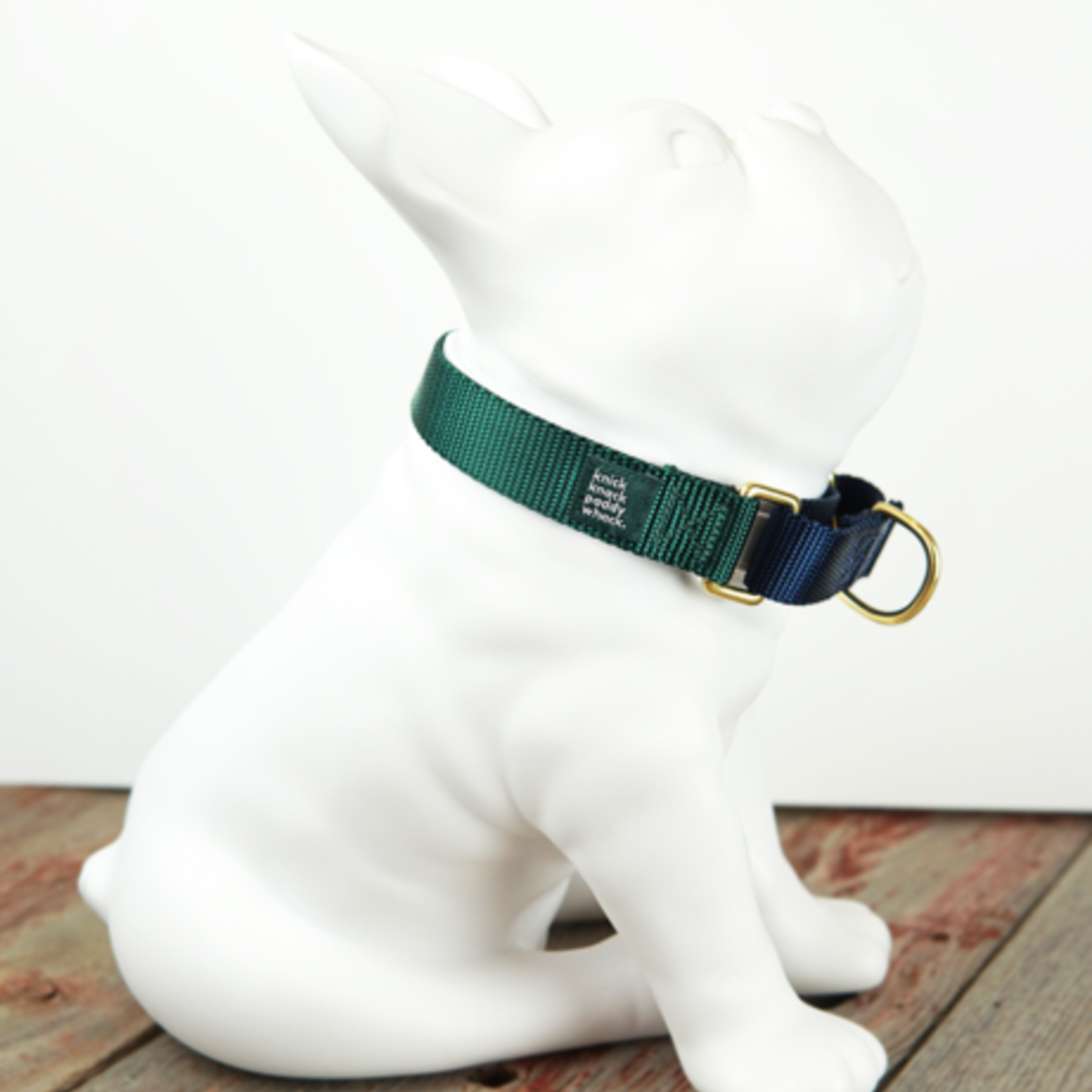 Knick Knack Paddywhack Knick Knack Paddywhack - Martingale Collar - Hunter Green & Navy - Small (11-14")