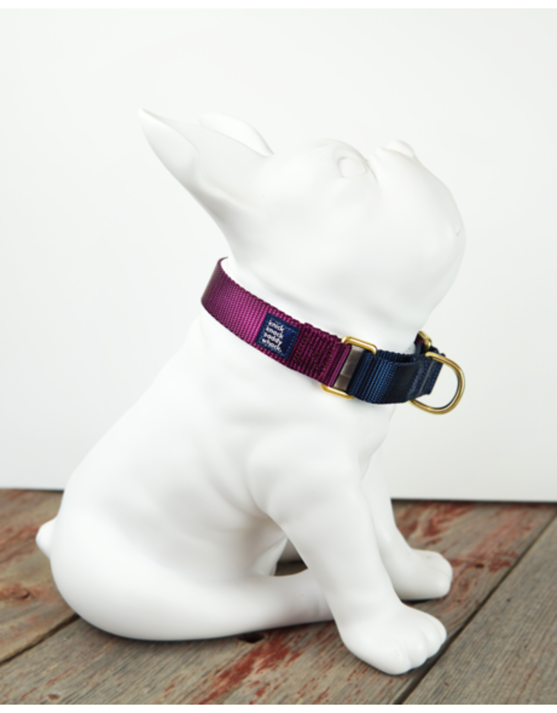 Knick Knack Paddywhack Martingale Collar Purple & Navy Boutique Pawse