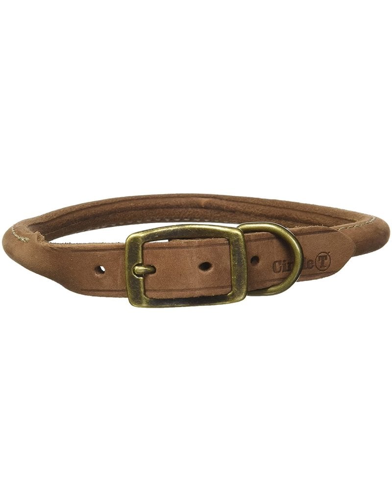 Circle T - Round Leather Collar - Rustic Chocolate - 14"