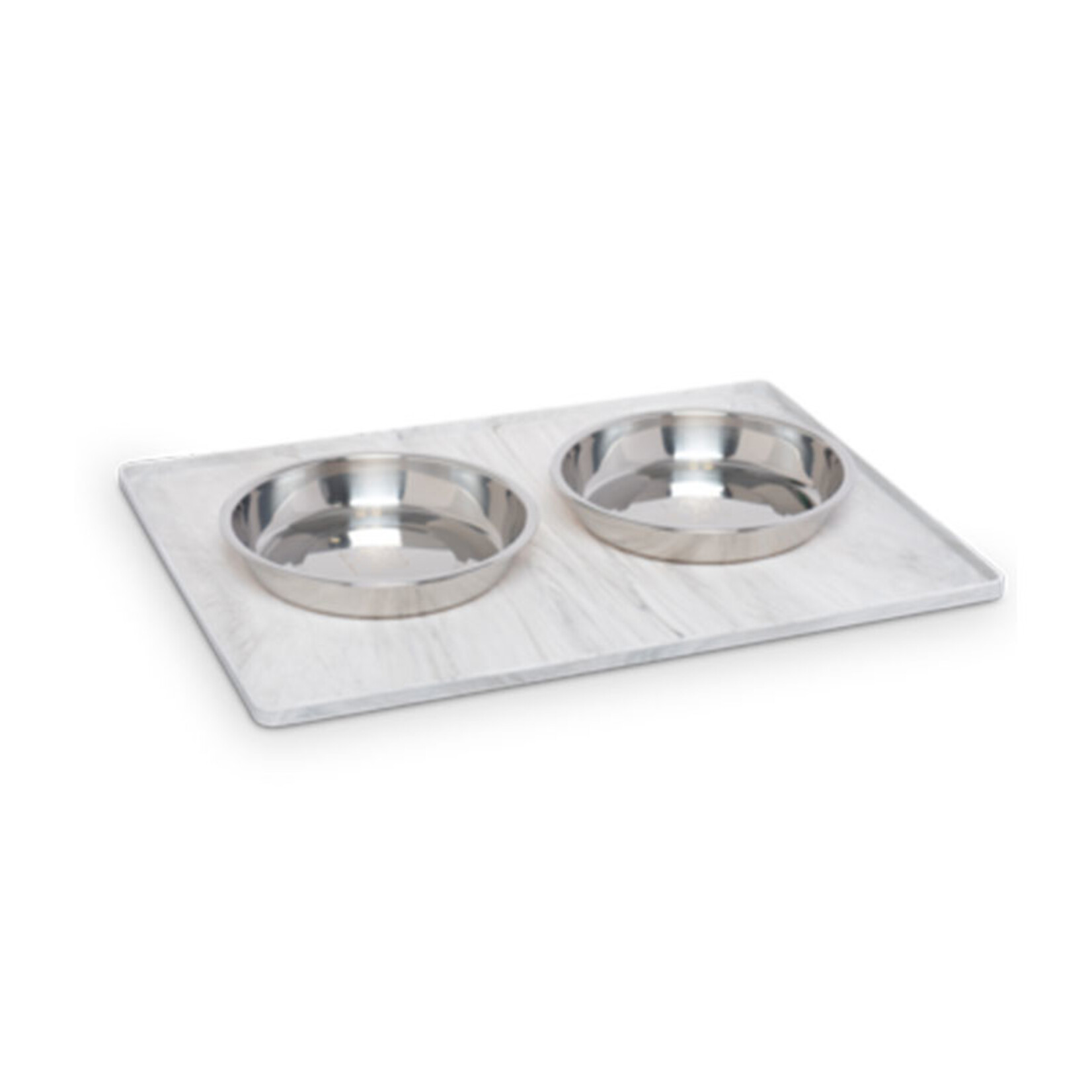 Messy Mutts - Tapis en silicone avec bord surélevé - Marbre