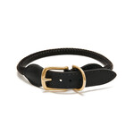 Knotty Pets - Collier Corde Ajustable - Noir & Laiton