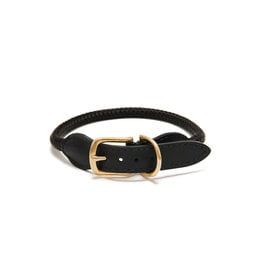 Knotty Knotty Pets - Adjustable Rope Collar - Black & Brass