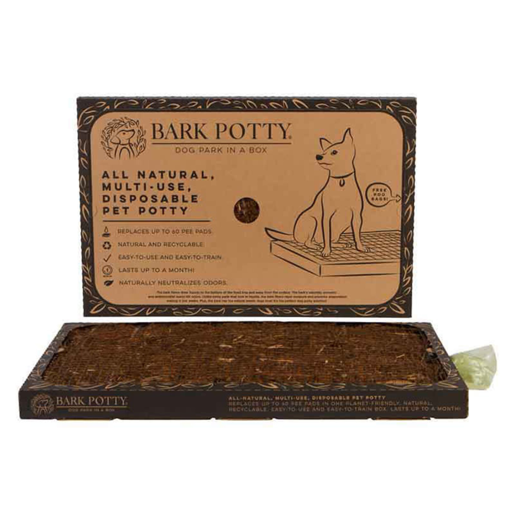 Bark Potty Bark Potty - Tapis éducateur jetable entièrement naturel