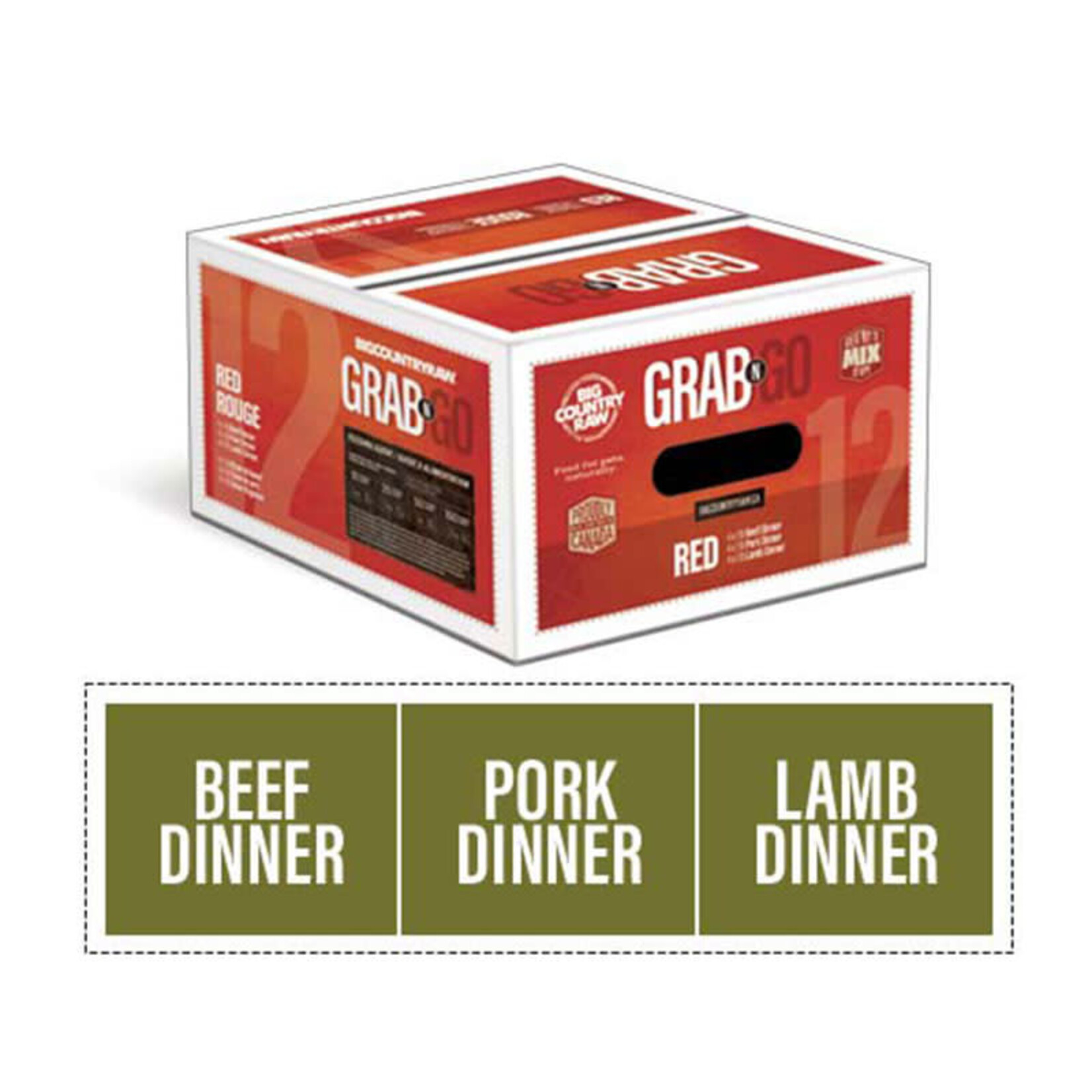 Big Country Raw Big Country Raw - Grab'n'Go - Rouge - 12lb