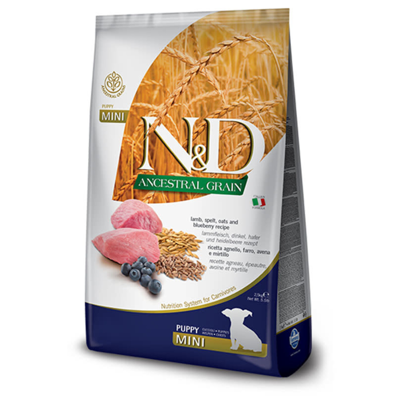 Farmina N&D - Chiot - Mini - Grain ancestral - Agneau & Bluets