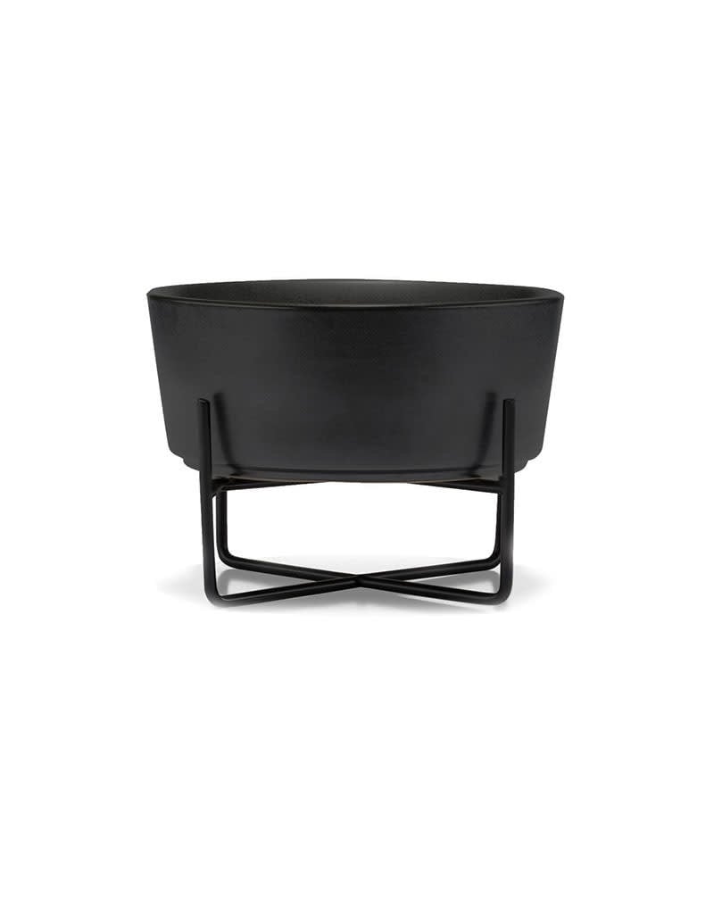 Waggo - Simple Solid Bowl + Dog Bowl Stand - Matte Black