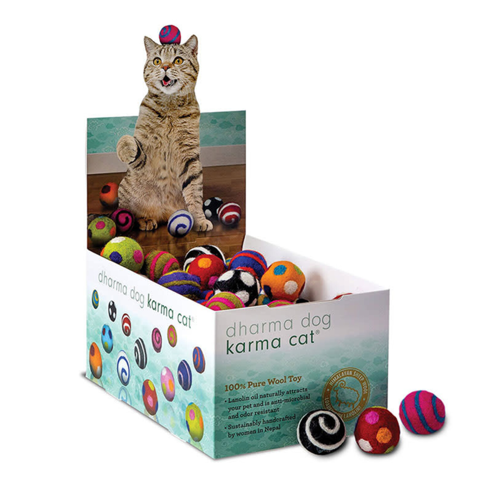 Dharma Dog Karma Cat - Boule de laine - 1,5" - Couleurs assorties