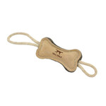 Tall Tails - Natural Leather & Wool Bone Tug Toy