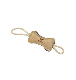 Tall Tails - Natural Leather & Wool Bone Tug Toy