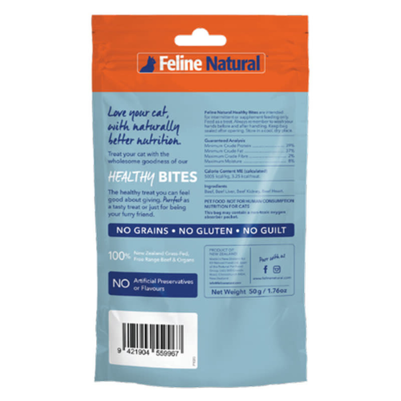 Feline Natural Feline Natural - Bouchées Santé - Boeuf - 50g