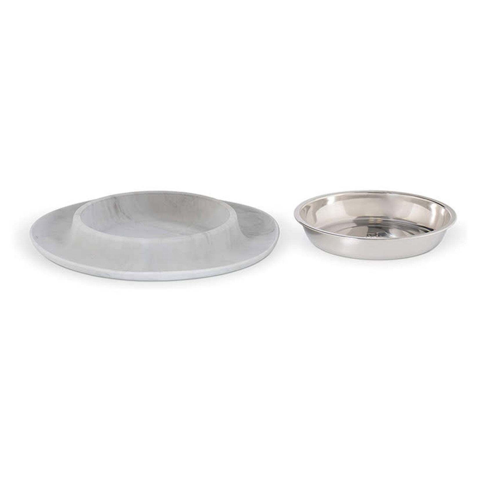 Messy Mutts - Bol pour chat avec base en Silicone - Gris Marbre