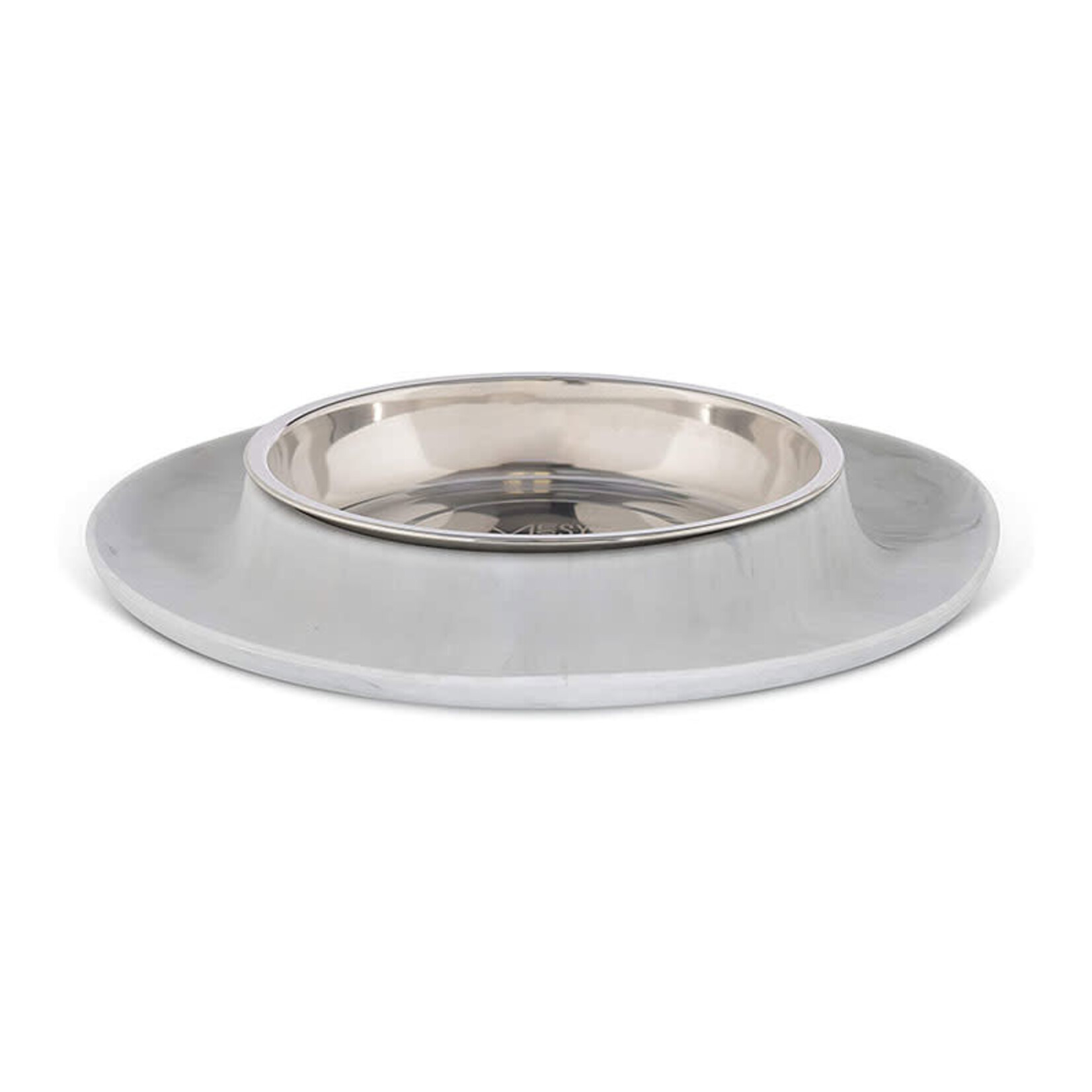 Messy Mutts - Bol pour chat avec base en Silicone - Gris Marbre