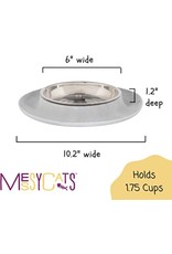 Messy Mutts - Cat Bowl with Silicone Base - Grey Marble