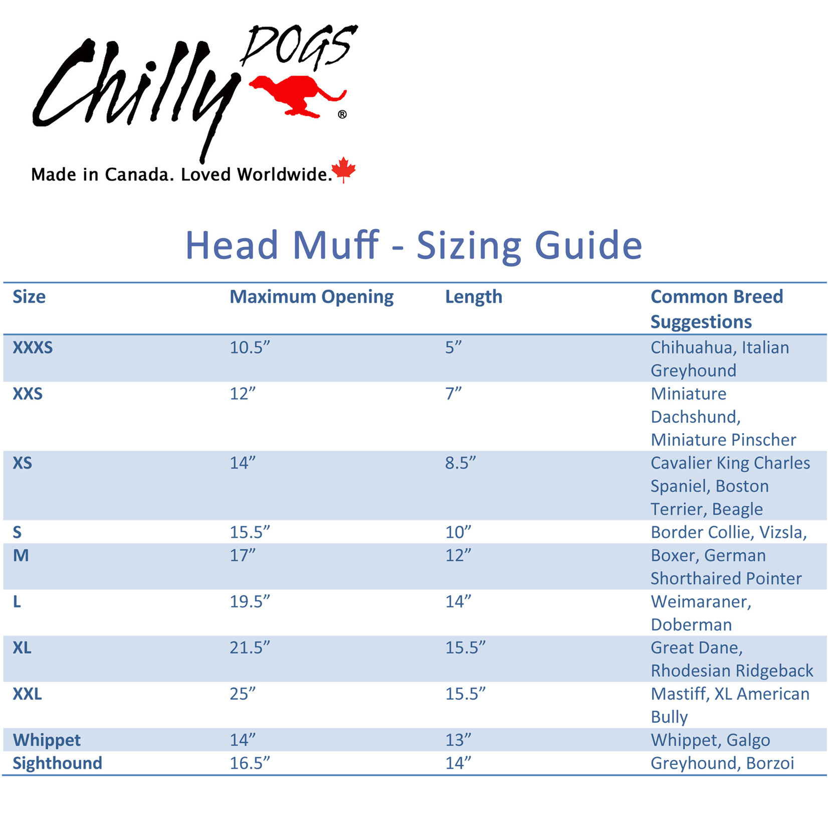 Chilly Dogs Chilly Dogs - Head Muff - XL