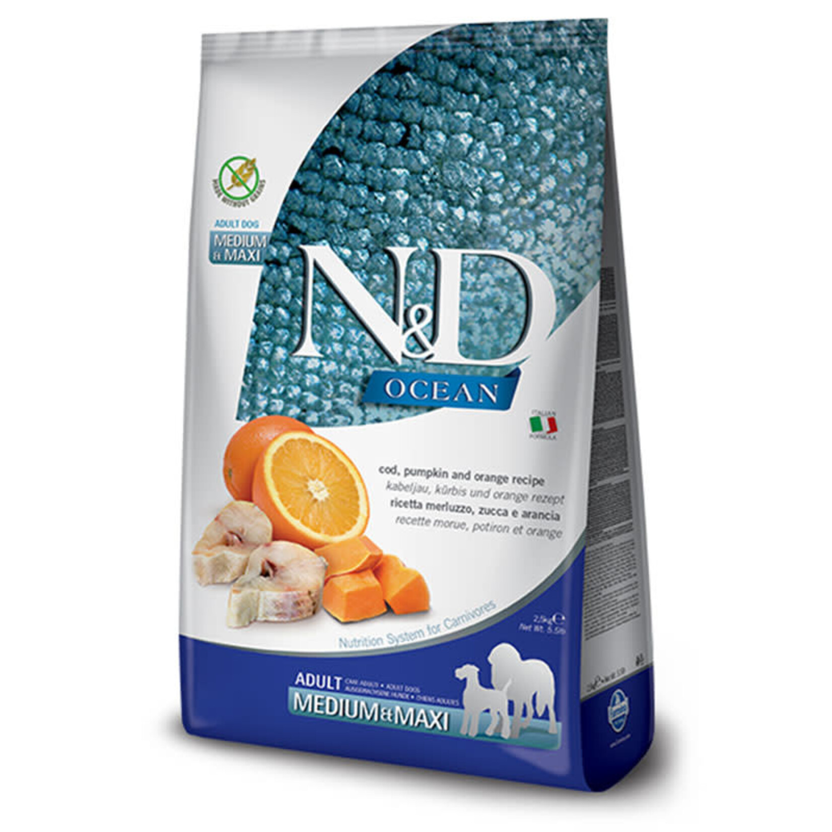 Farmina N&D - ADULTE - Med/Maxi - Citrouille - Morue et orange