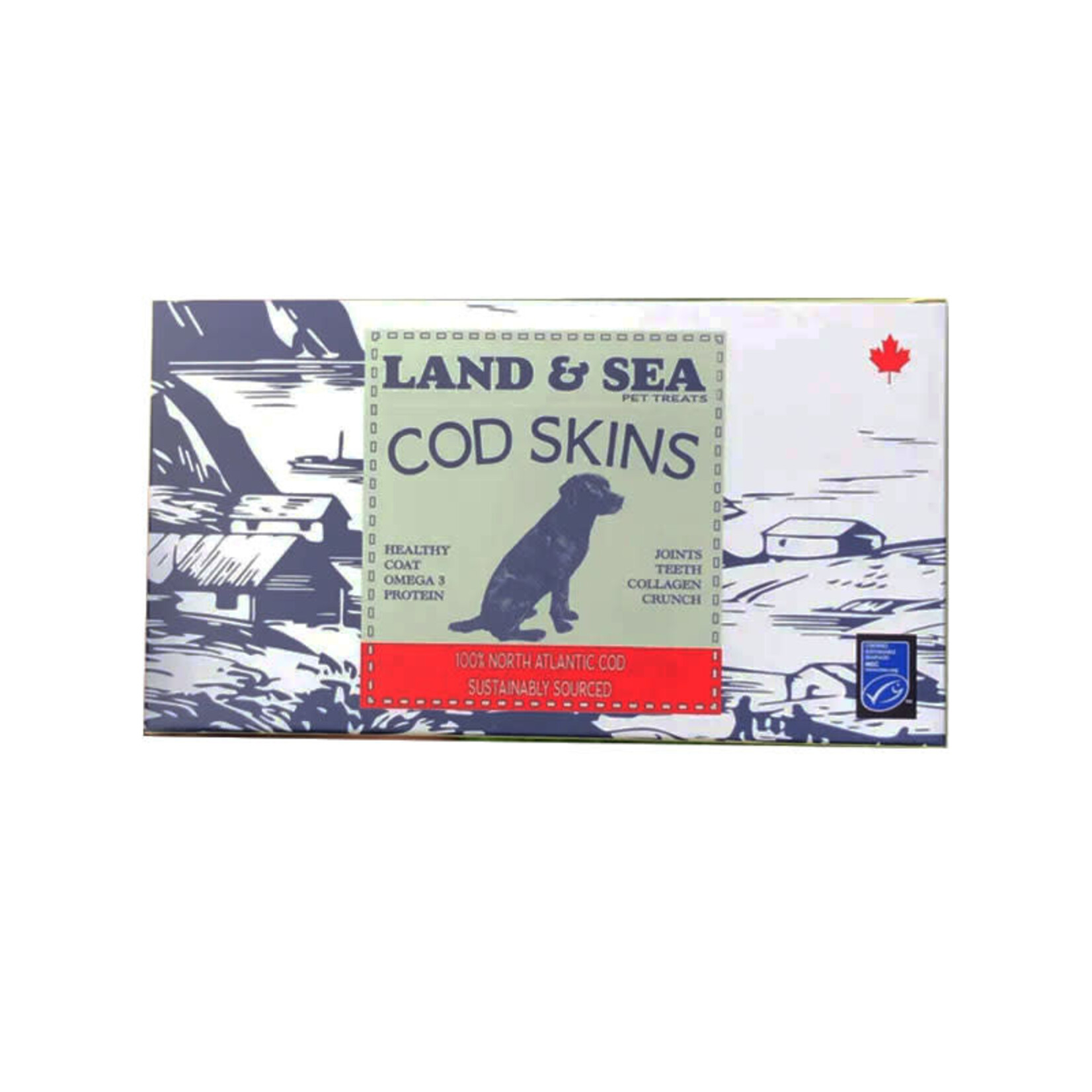 Land & Sea Pet Treats Land & Sea Pet Treats - Peaux de Morue - Coffret Découpes de Qualité
