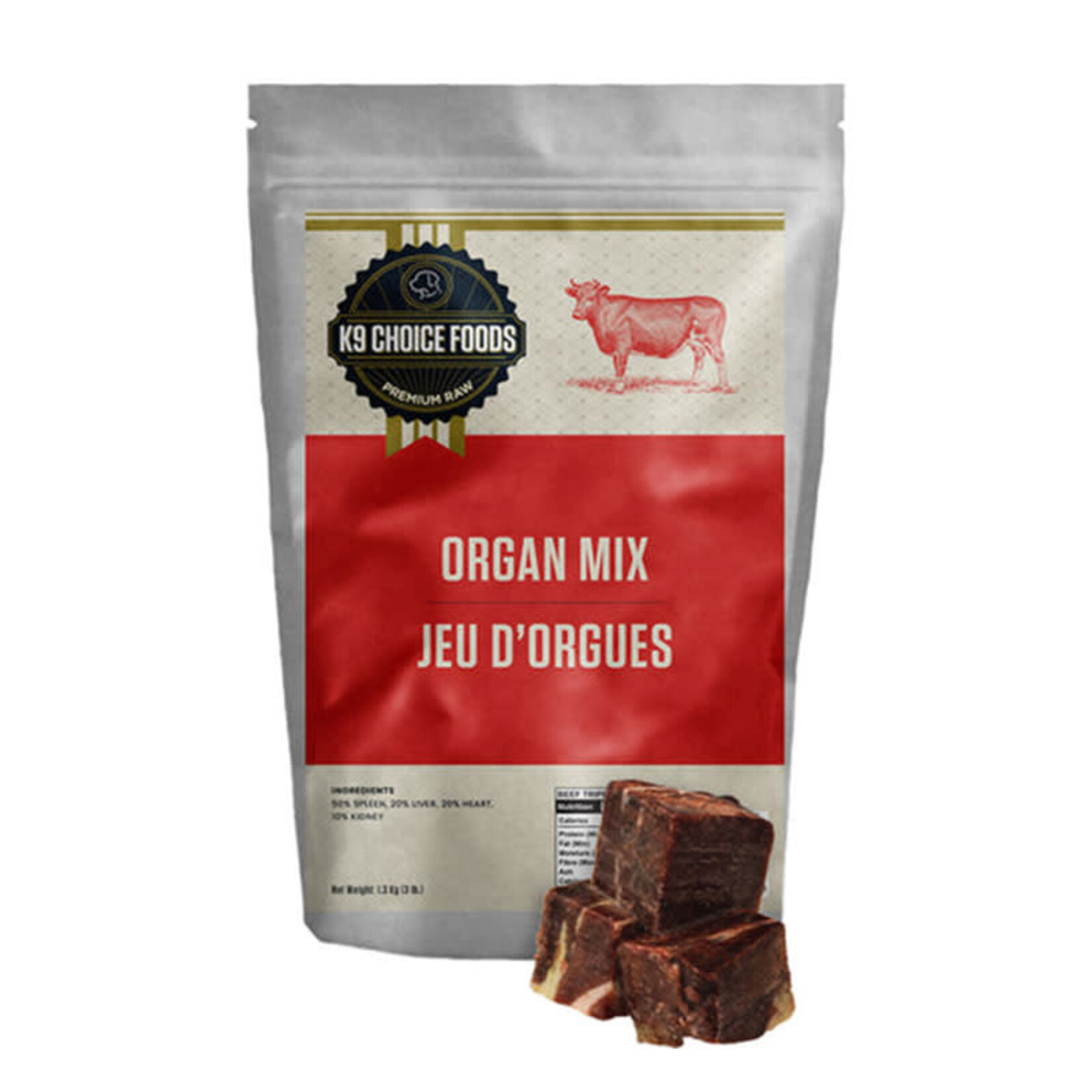 K9 Choice Foods K9 Choice Foods - Mélange d'organes moulu fin - 1,36 kg