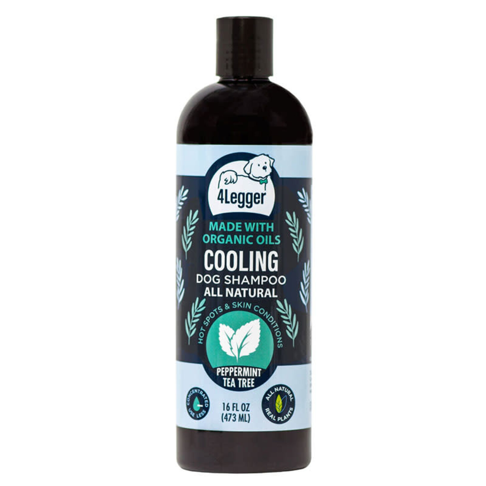 4 Legger - Cooling Organic Tea Tree Oil Shampoo with Peppermint - 8oz