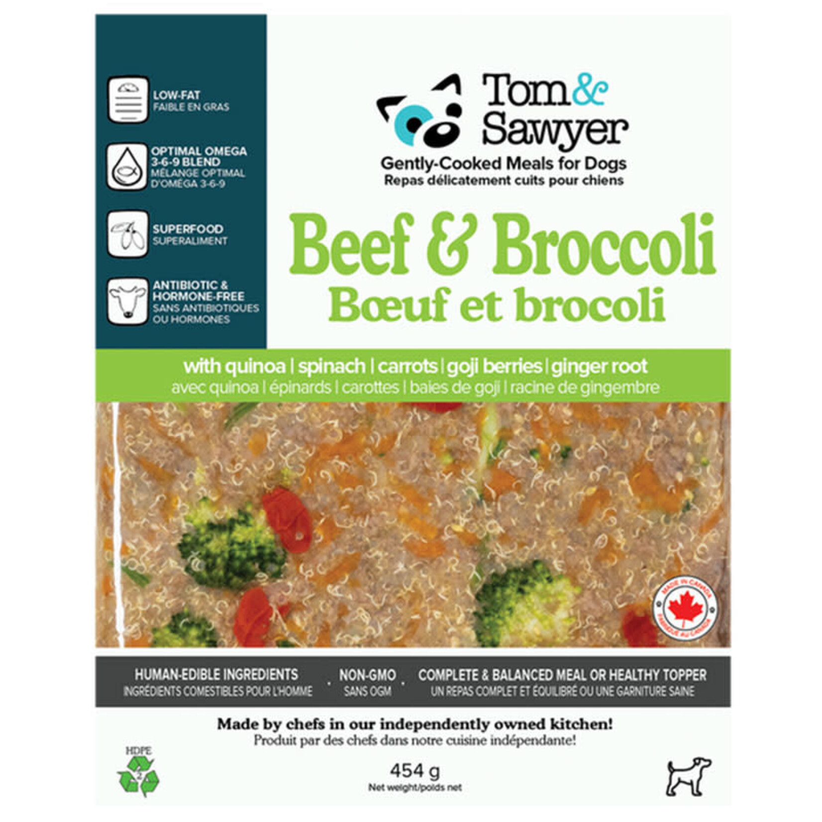 Tom & Sawyer Tom & Sawyer - Beef & Broccoli - Gently Cooked for dogs - 1lb