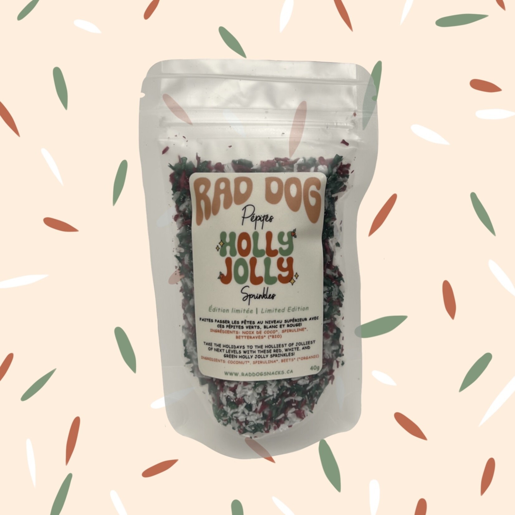 Rad Dog Rad Dog - Sprinkles - Holly Jolly - 40g