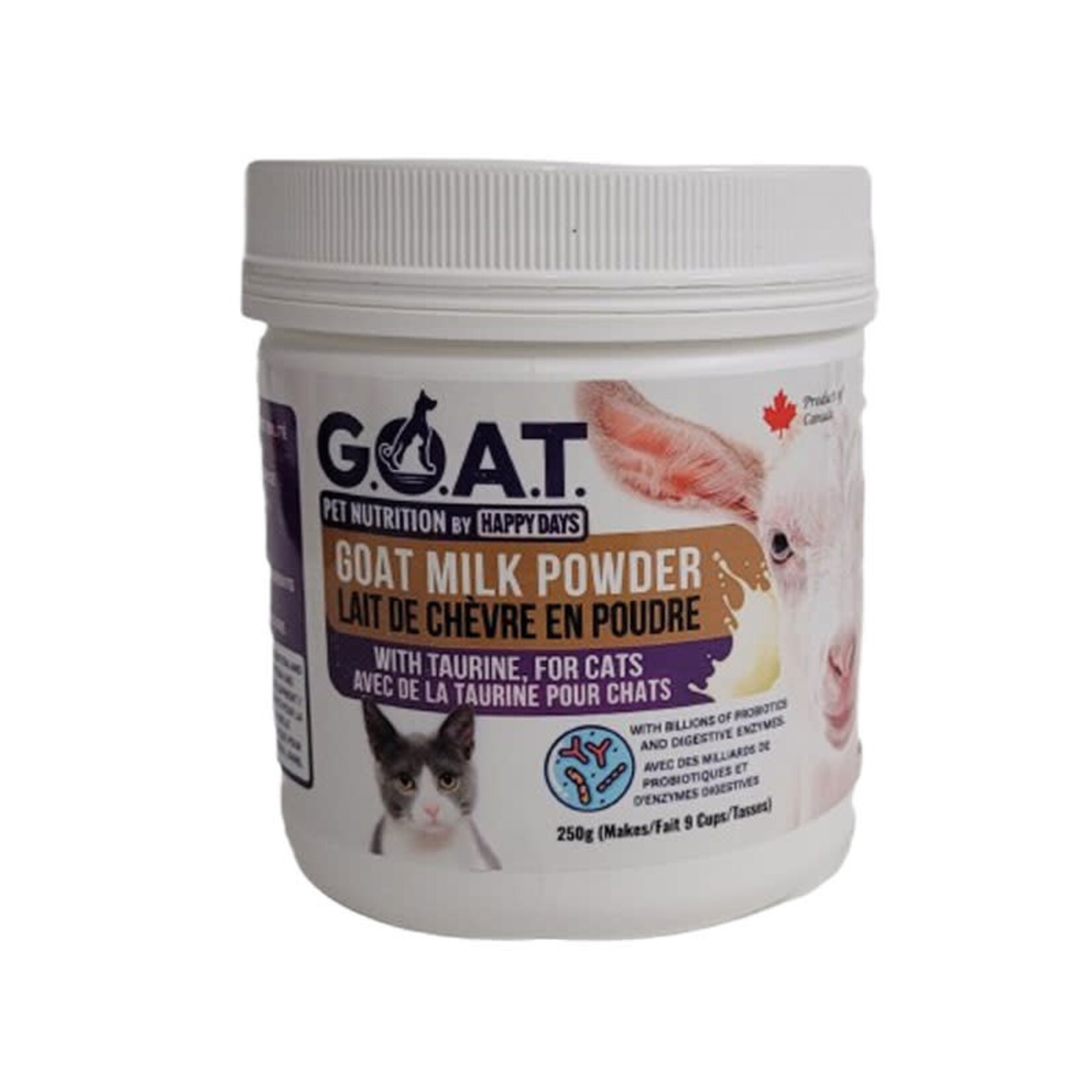 Happy Days - Pour Chat - Lait de chèvre en poudre avec taurine - 250 g