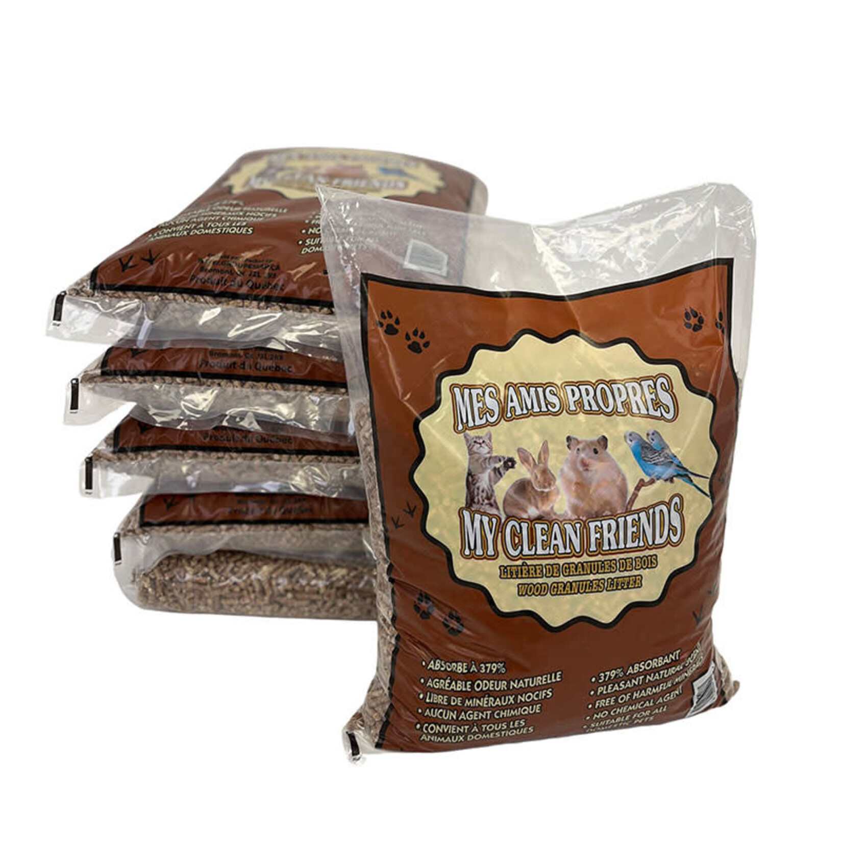 Mes Amis Propre -  Litière de granule de bois - 8kg (17.6lbs)