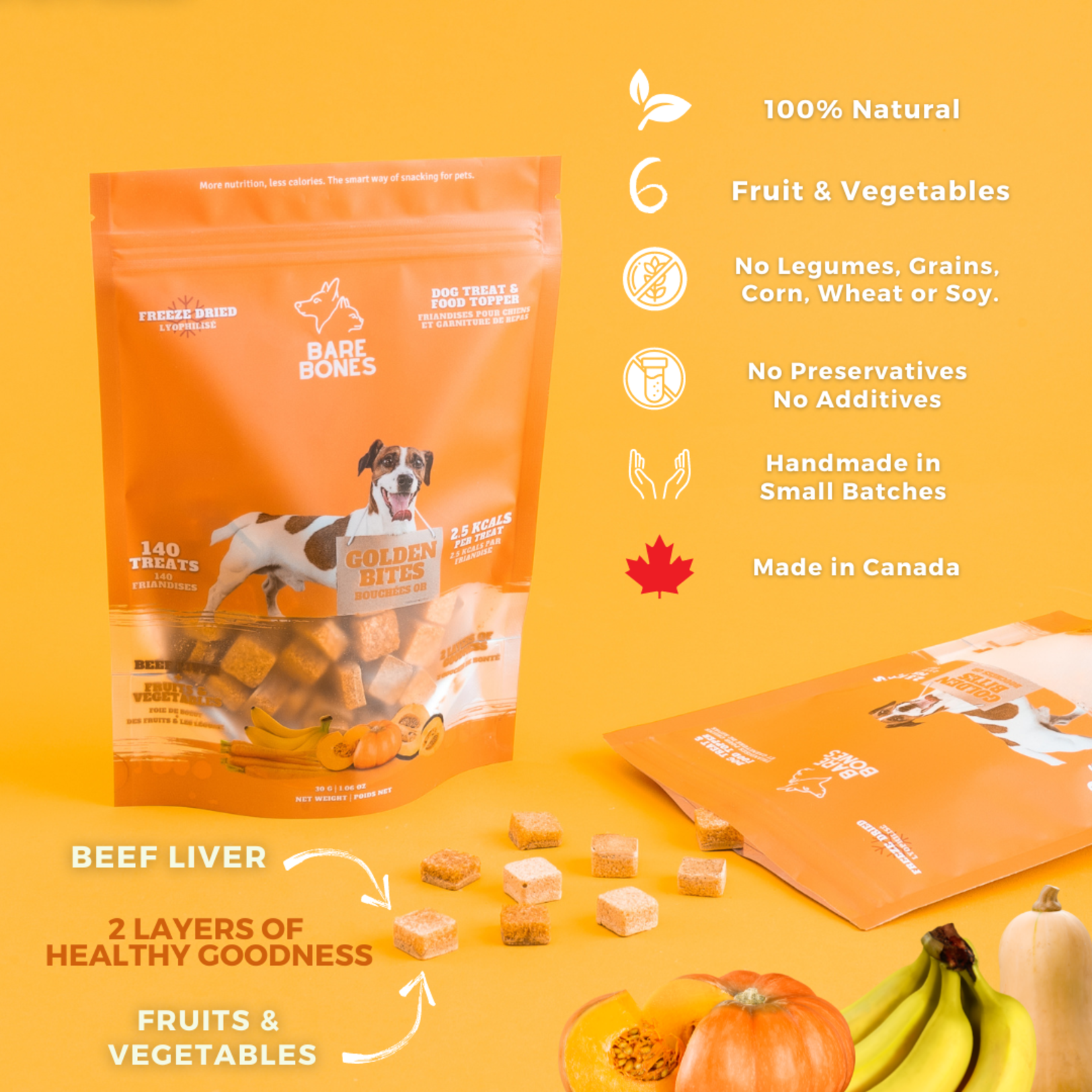 Bare Bones Bare Bones - Bouchées dorées - 35 g (140 gâteries)