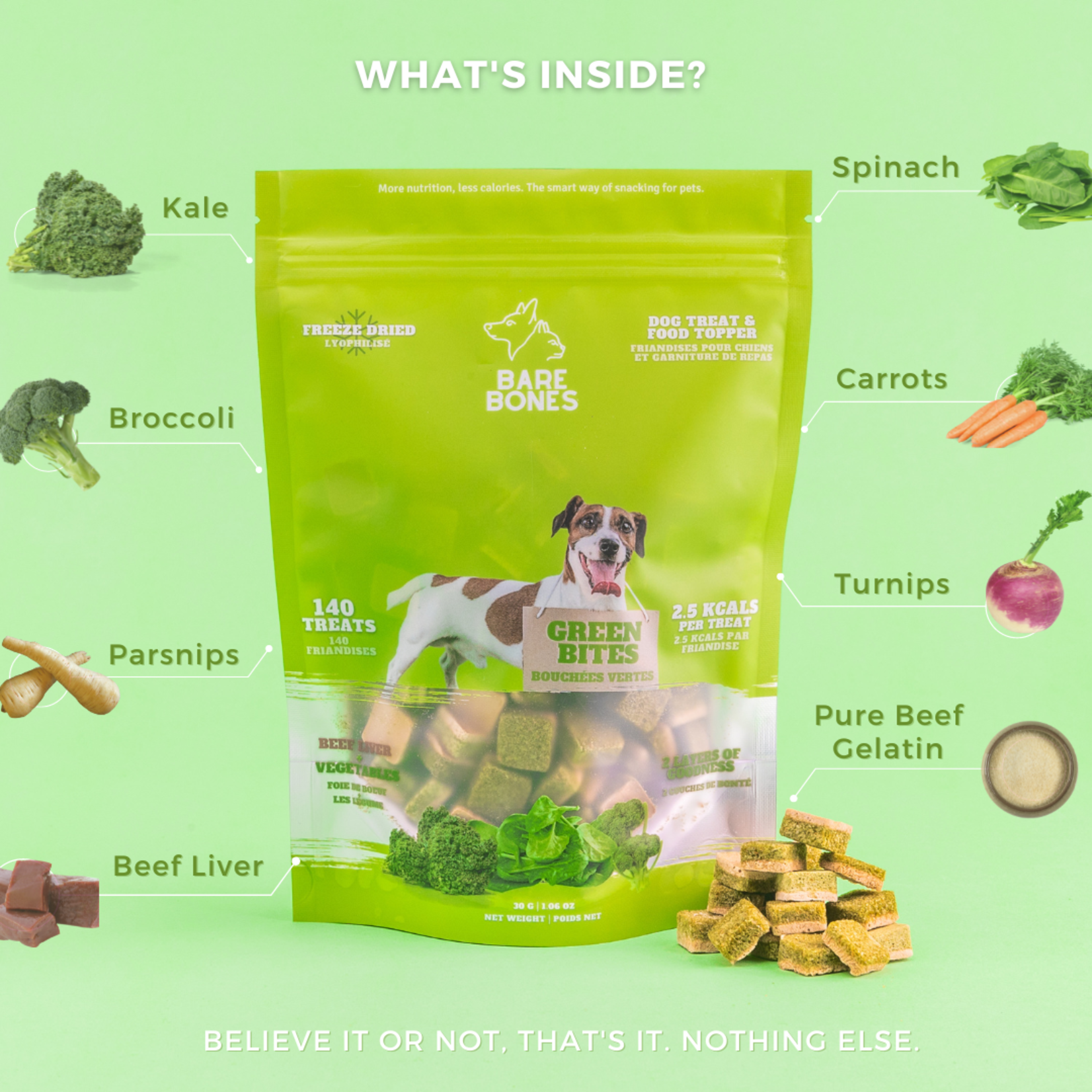 Bare Bones Bare Bones - Green Bites - 35g (140 treats)