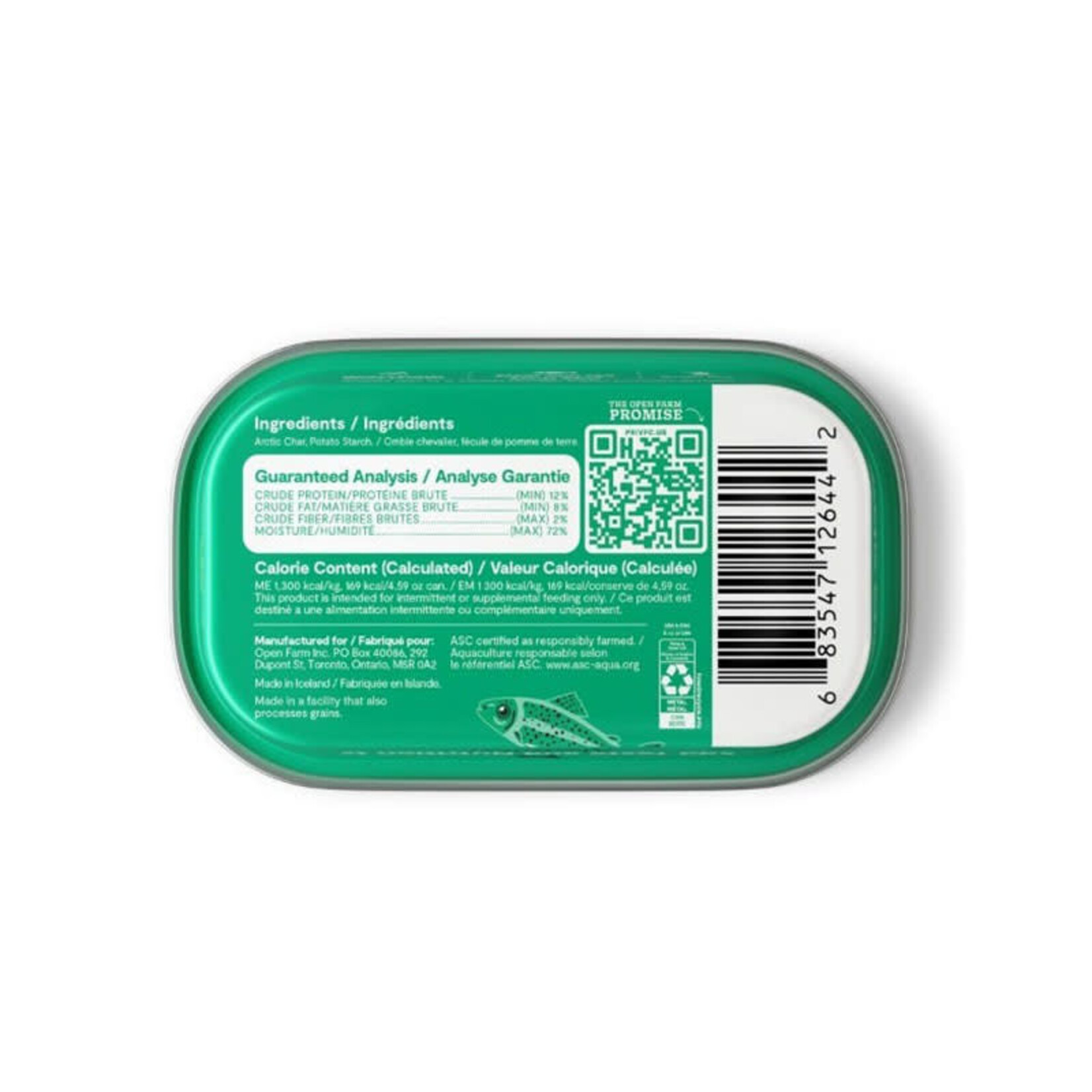 Open Farm Open Farm - Omble chevalier - Garniture pour nourriture - 4.5oz