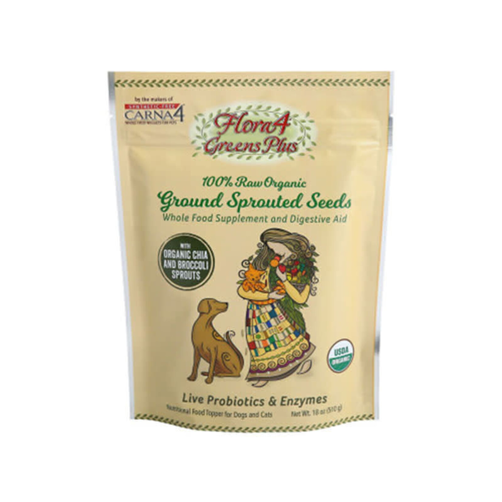 Carna4 Carna4 - Flora4 - Sprouted Seeds Topper - Greens Plus with Broccoli & Chia Seeds