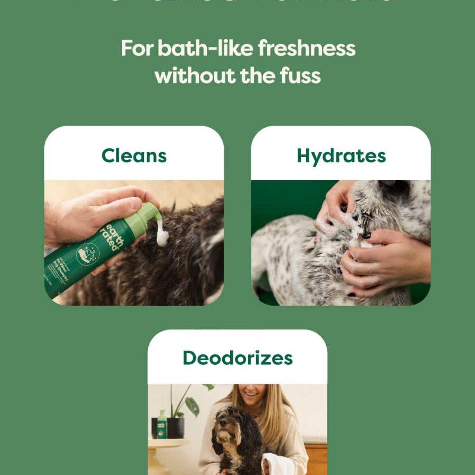 Earth Rated PoopBags Earth Rated - No-Rinse Shampoo - White Tea & basil - 7oz