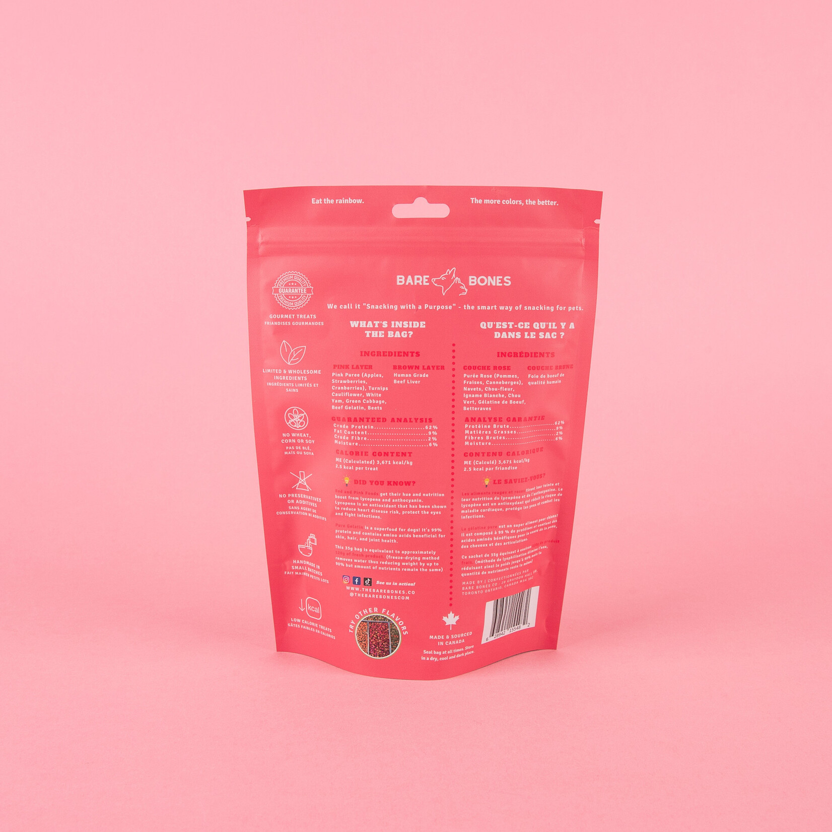 Bare Bones Bare Bones - Pink Bites - 35g (140 treats)