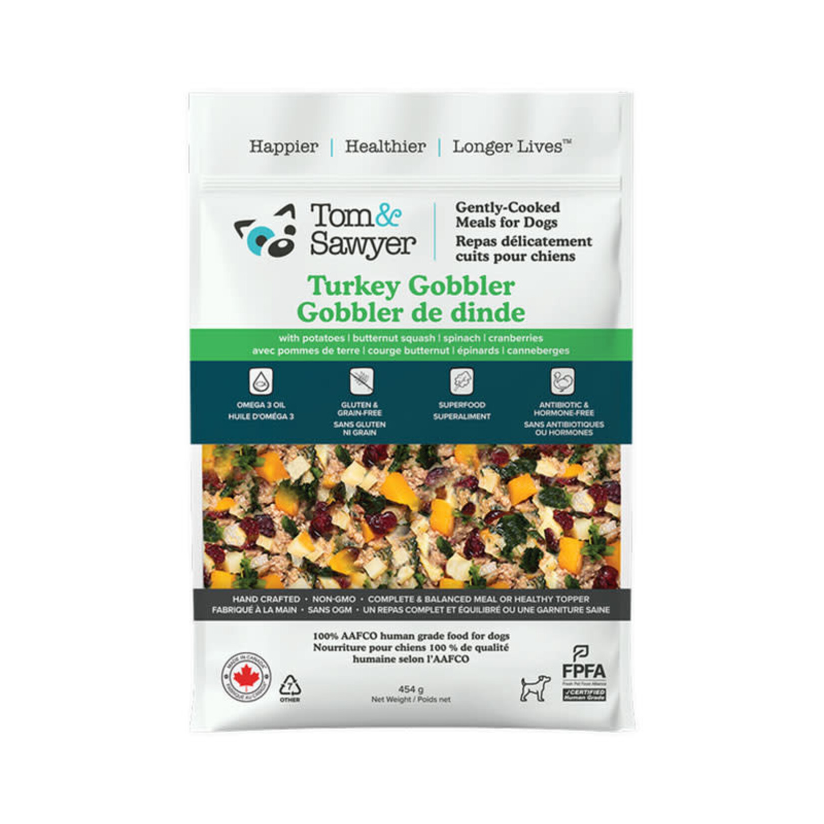 Tom & Sawyer Tom & Sawyer - Dog - Gently Cooked - Turkey Gobbler - 1lb