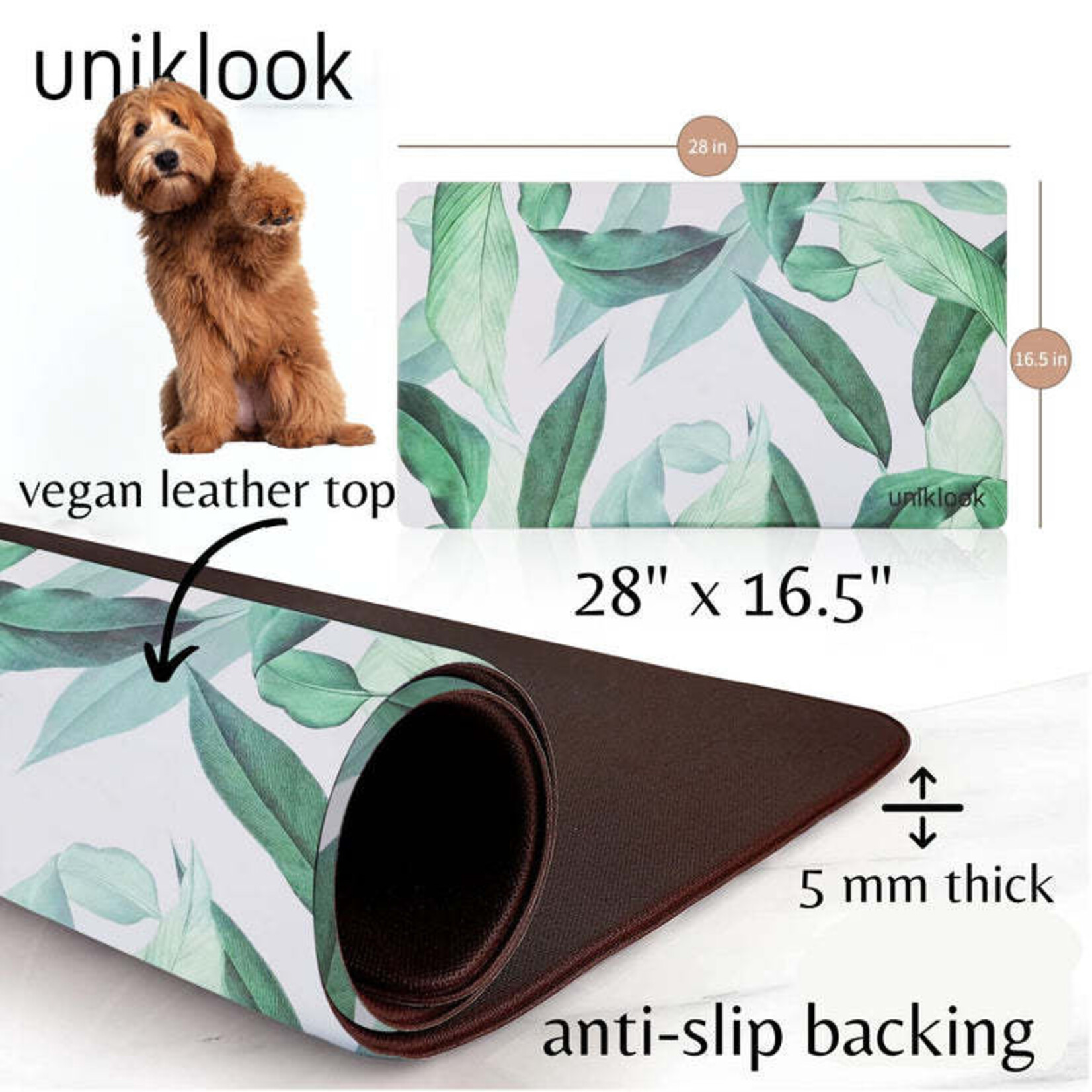 Uniklook - Pet Food Mat - Palms