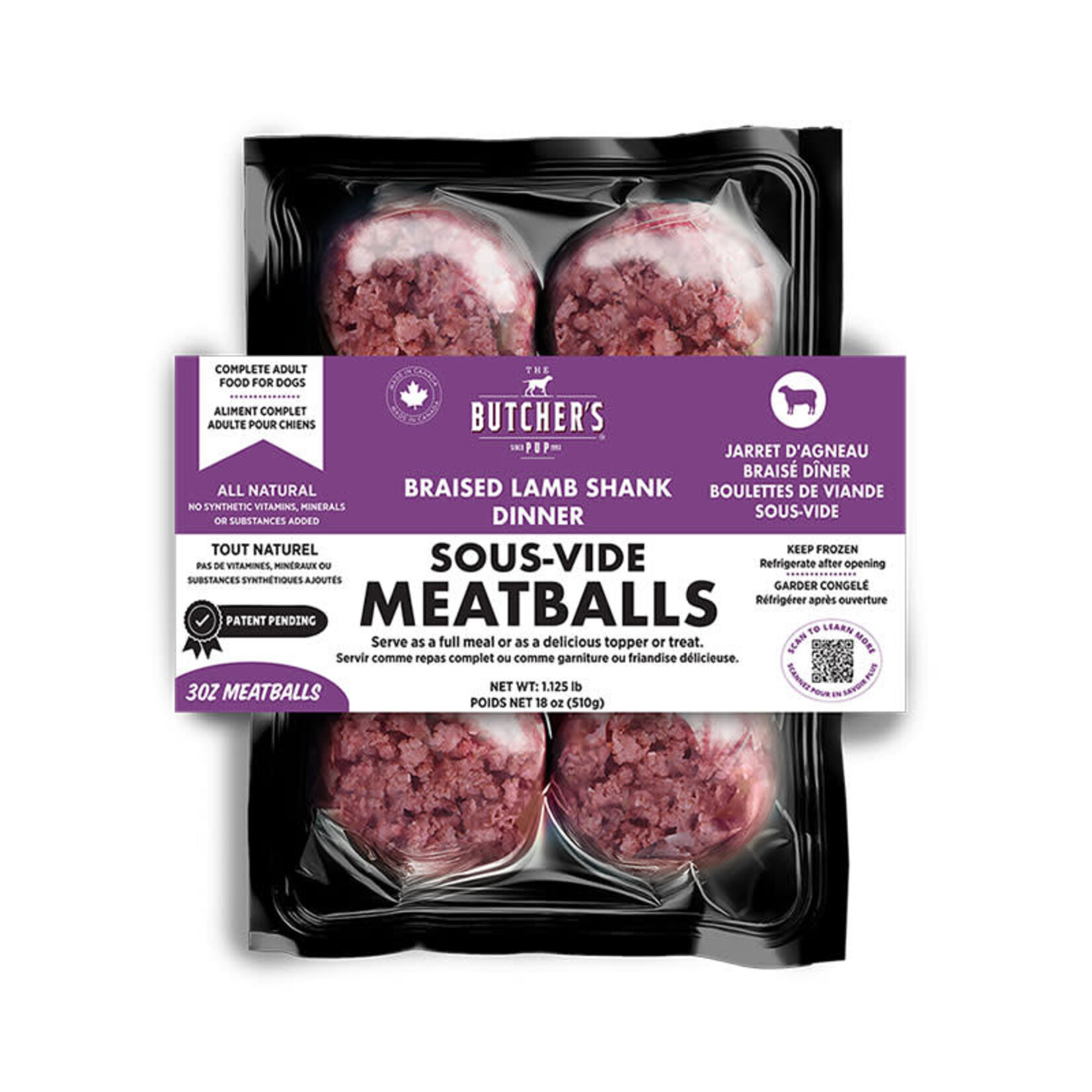 The Butcher's Pup The Butcher's Pup - Sous-vide Boulettes de viande - Jarret d'agneau braisé - 1.125lb (510g/18oz)