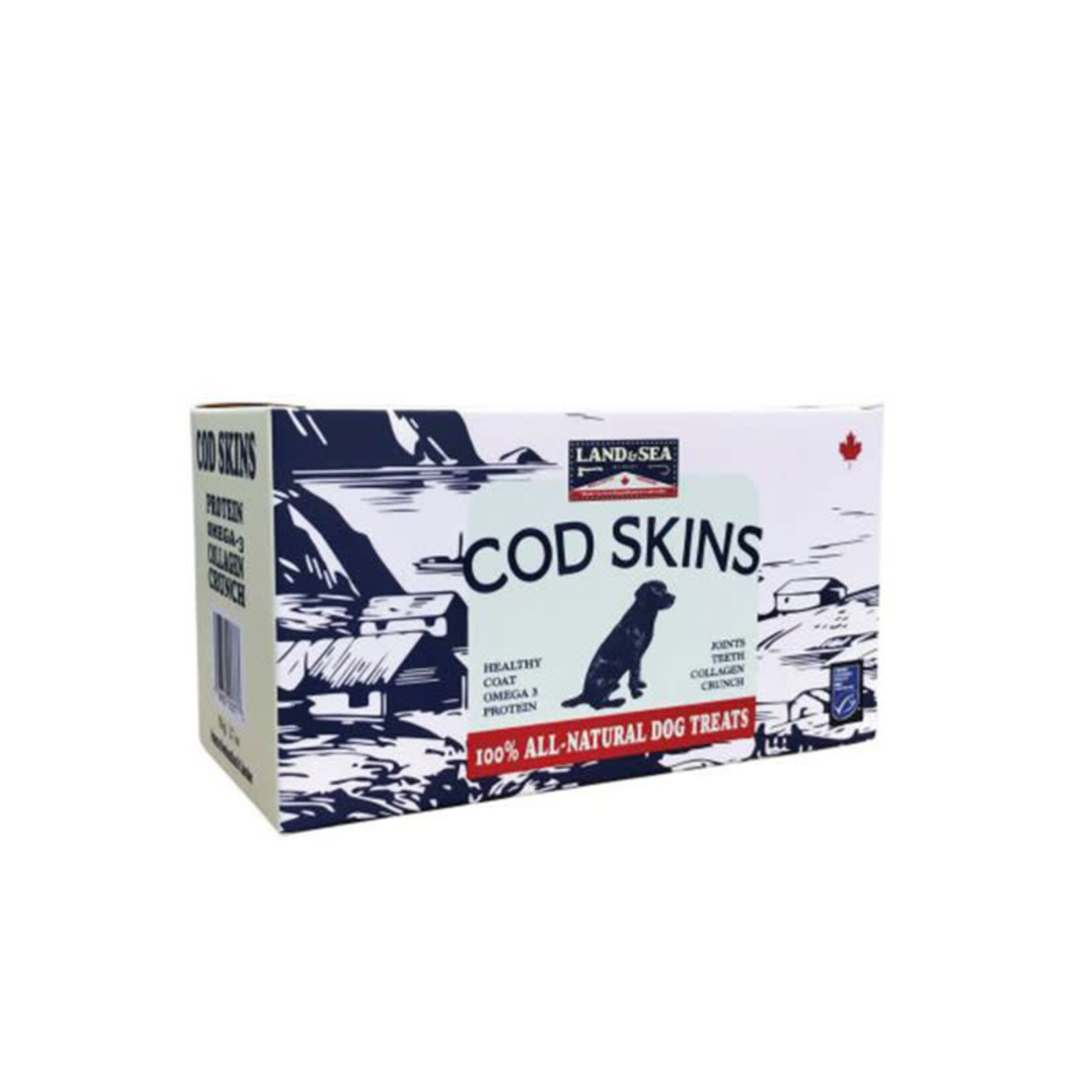 Land & Sea Pet Treats Land & Sea Pet Treats - Peaux de Morue - Coffret Découpes de Qualité