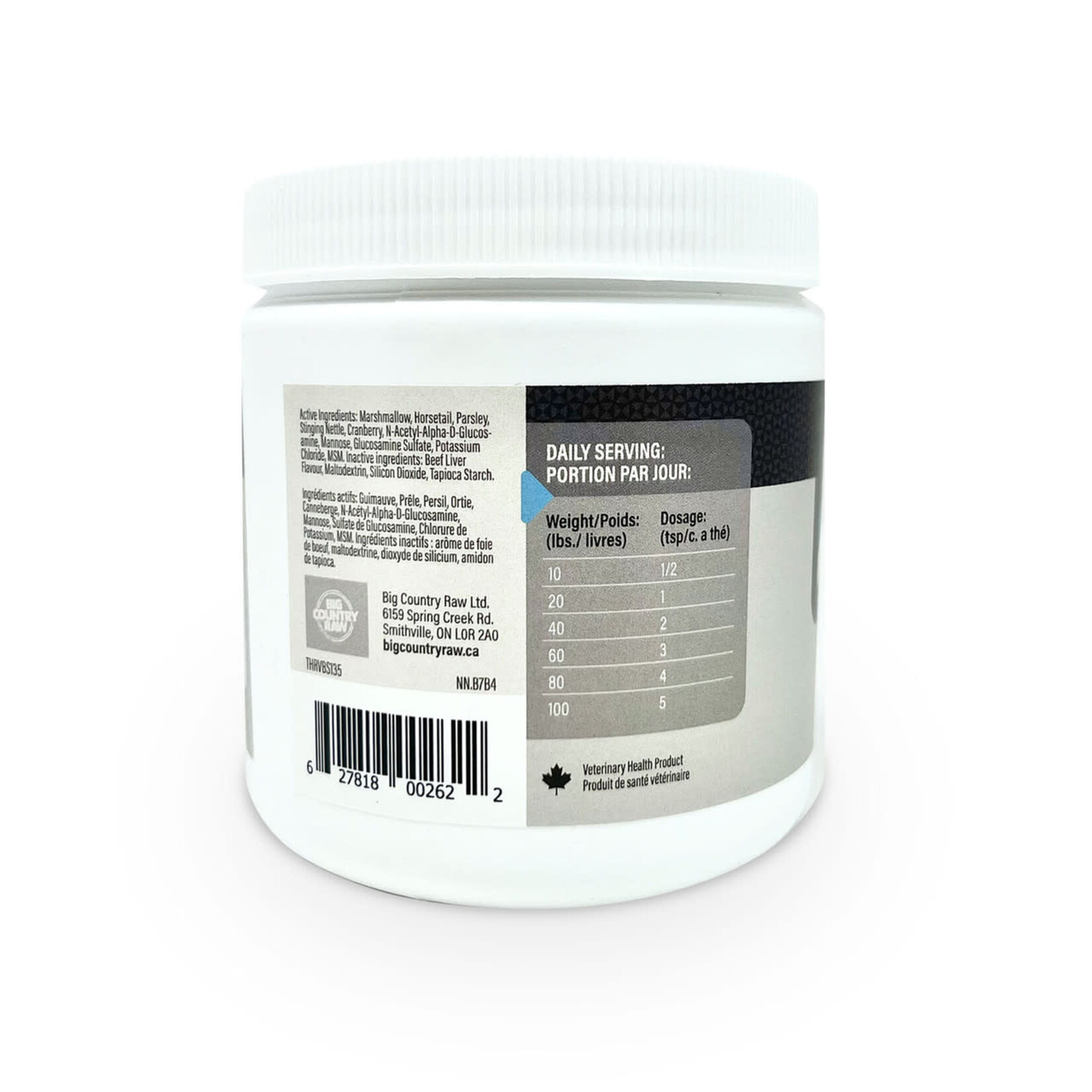 Big Country Raw Thrive - Controle de la Vessie - 135g