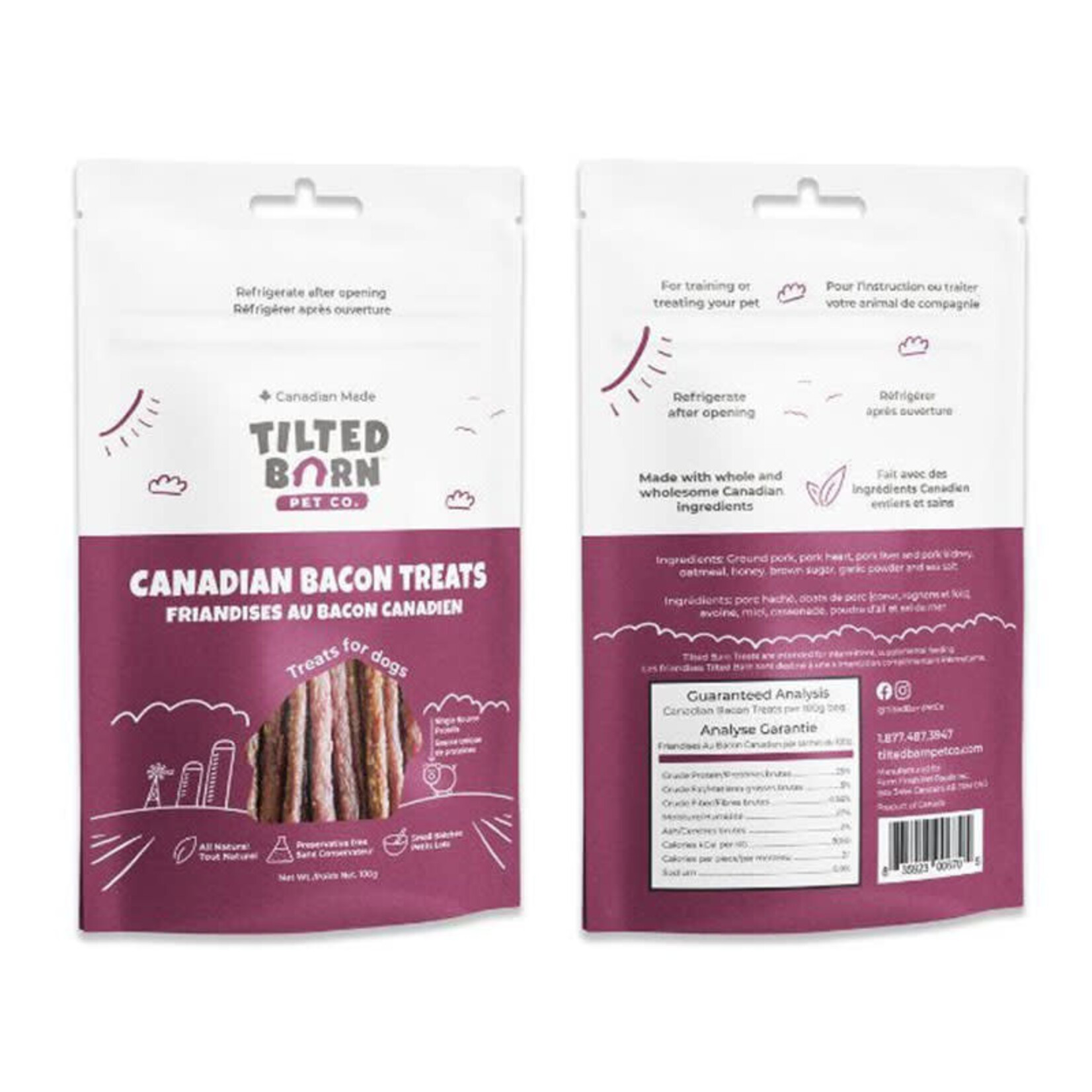 Tilted Barn - Canadian Bacon Treats - 100g